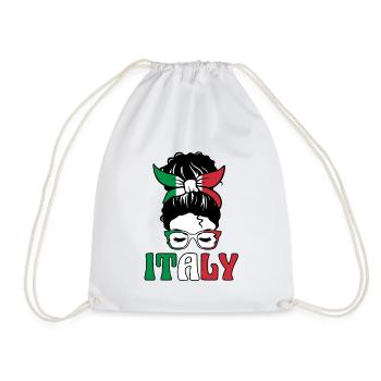 Italia Italian Italian Italy - Drawstring Bag - white - Front