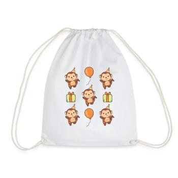Singe pour l’anniversaire des enfants Un anniversaire - Sac de sport léger - blanc - Devant