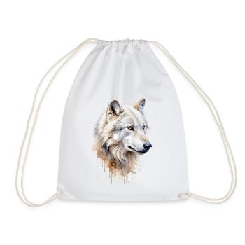 Majestueux loup blanc aquarelle - Faune élégante - Sac de sport léger - blanc - Devant