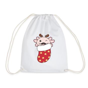 Axolotl Chaussette de Noël Animaux d’hiver Axolotl - Sac de sport léger - blanc - Devant