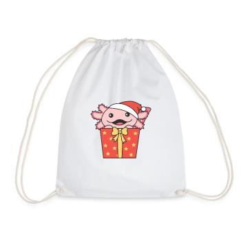 Axolotl Cadeau de Noël Animaux d’hiver - Sac de sport léger - blanc - Devant