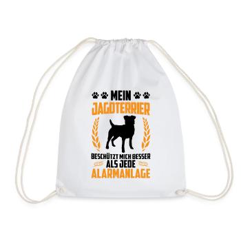 Hunting Terrier Protects Me German Hunting Dog - Drawstring Bag - white - Front