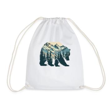 Wilderness Inside the Bear Retro Vintage - Drawstring Bag - white - Front