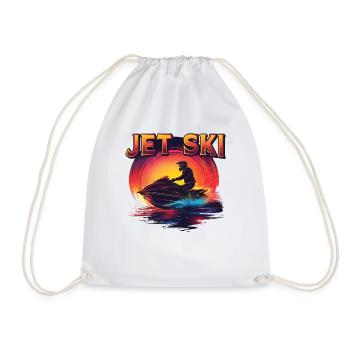 Jet Ski Adventure Retro Summer - Drawstring Bag - white - Front