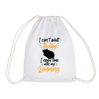 Lemming Vole Need time with Lemming - Drawstring Bag - white - Front