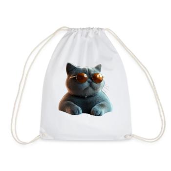 British Shorthair Cat BKH Cat Mom Cute Cats - Drawstring Bag - white - Front