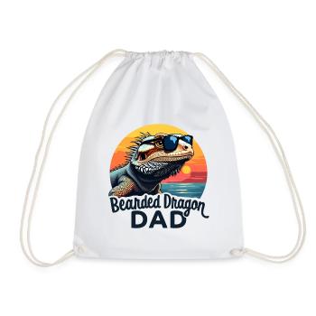 Dragon barbu disant papa drôle dragon barbu cadeau - Sac de sport léger - blanc - Devant
