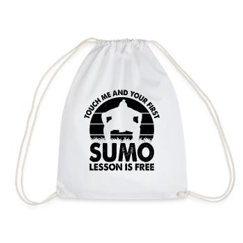 Touch me and your first Sumo lesson is free - Sumo - Drawstring Bag - white - Front
