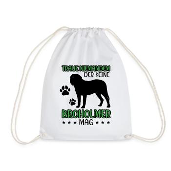 Broholmer trusts no one Broholmer - Drawstring Bag - white - Front