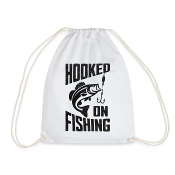 Hooked on Angeln Angler - Turnbeutel - Weiß - Vorne