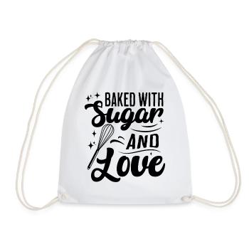 Zucker und Liebe Süßes Backen - Turnbeutel - Weiß - Vorne