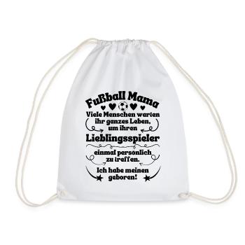 Fußball Mama Lieblingsspieler geboren - Turnbeutel - Weiß - Vorne