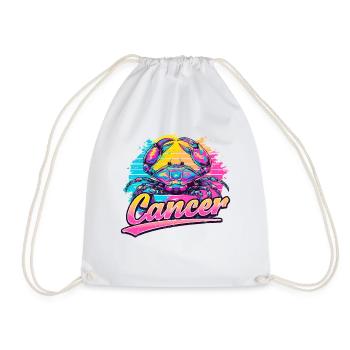 Cancer Horoscope Sign Astrology Vintage Design. - Drawstring Bag - white - Front