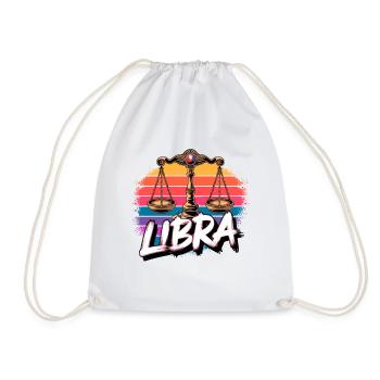 Libra Horoscope Astrology Vintage Sign. - Drawstring Bag - white - Front