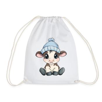Vache mignonne, bébé enfants mignons, animal veau dessin animé - Sac de sport léger - blanc - Devant