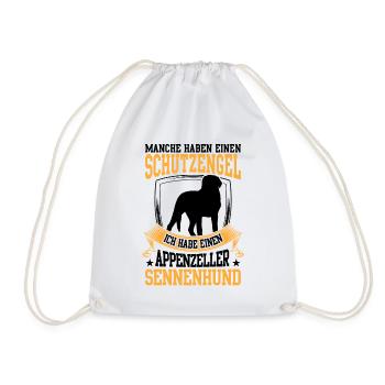 Appenzeller Mountain Dog is my guardian angel - Drawstring Bag - white - Front