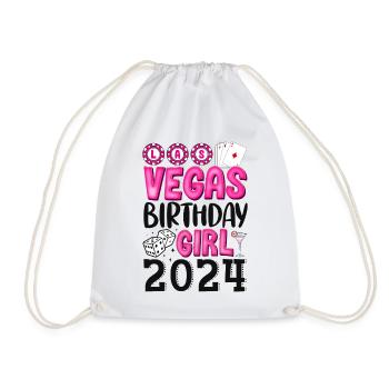 Vegas Birthday Girl 2024 - Drawstring Bag - white - Front