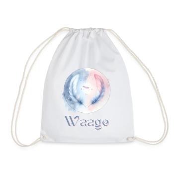Elegantes Waage Sternzeichen Aquarell Geschenk - Turnbeutel - Weiß - Vorne