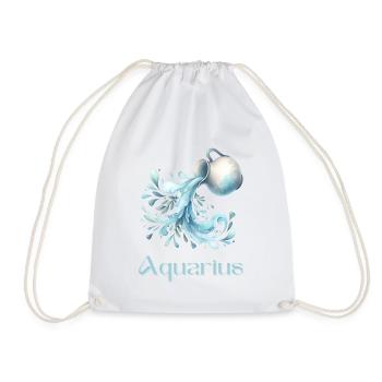 Elegantes Aquarius Sternzeichen Aquarell Geschenk - Turnbeutel - Weiß - Vorne