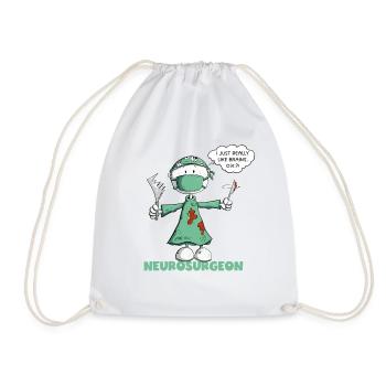 neurochirurgien disant chirurgien bâton figure dessin animé - Sac de sport léger - blanc - Devant