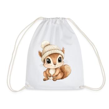 écureuil mignon mignon bébé mignon enfants dessin animé animal - Sac de sport léger - blanc - Devant