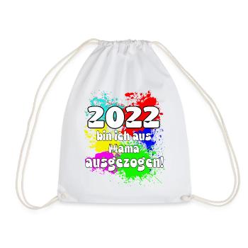 2022 bin ich aus meiner Mama ausgeszogen - Turnbeutel - Weiß - Vorne