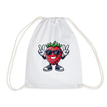 fraise sucrée dessin animé fruit de la paix fruité - Sac de sport léger - blanc - Devant