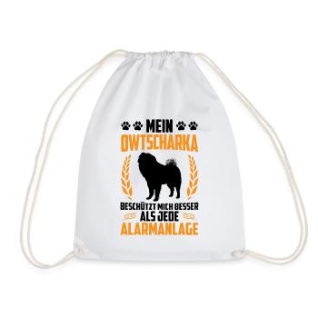 Ovcharka better than alarm Caucasian Ovcharka - Drawstring Bag - white - Front