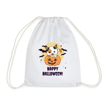 Cat in Pumpkin Cute Cats Happy Halloween - Drawstring Bag - white - Front