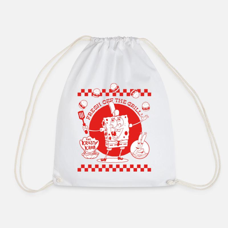 Spongebob Squarepants Fresh Off The Grill - Drawstring Bag - white