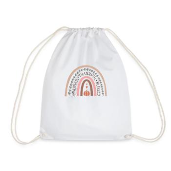 Grateful Rainbow Autumn Design - Drawstring Bag - white - Front