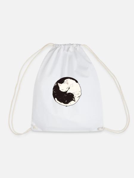 Yin und Yang Buddhismus Grafik Katzen Katzenhalter - Turnbeutel - Weiß