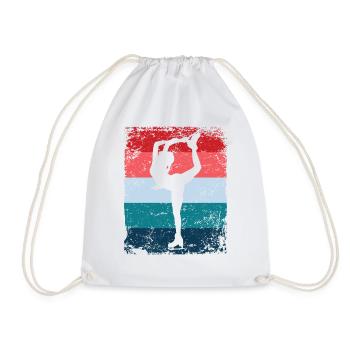 Figure Skating Figure Skating Skating - Drawstring Bag - white - Front