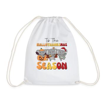 Tis' la saison de l’éléphant Hallothanksmas - Sac de sport léger - blanc - Devant