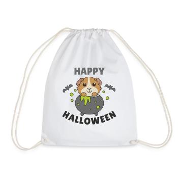 Cochon d’Inde Joyeux Chaudron de Sorcière d’Halloween - Sac de sport léger - blanc - Devant