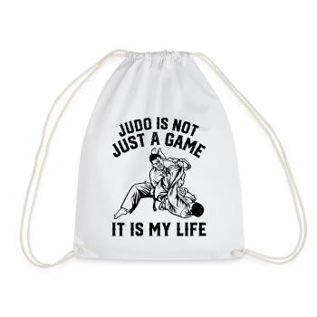 Judo is not just a game it is my life - Judo Judok - Drawstring Bag - white - Front