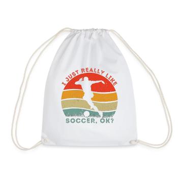 Soccer Enthusiast Retro Design - Drawstring Bag - white - Front
