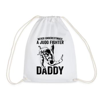 Never underestimate a Judo Fighter daddy - Drawstring Bag - white - Front