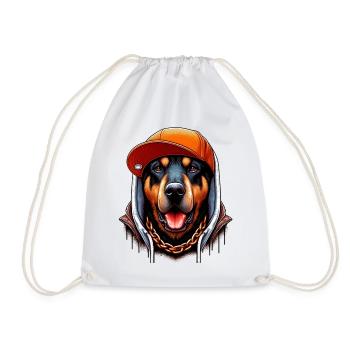 Chien - Sac de sport léger - blanc - Devant