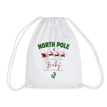 Santa Christmas Baby Anouncement - Drawstring Bag - white - Front