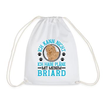 Pläne mit meinem Briard Berger de Brie - Turnbeutel - Weiß - Vorne