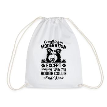 Everything in moderation except playing with my Ro - Drawstring Bag - white - Front