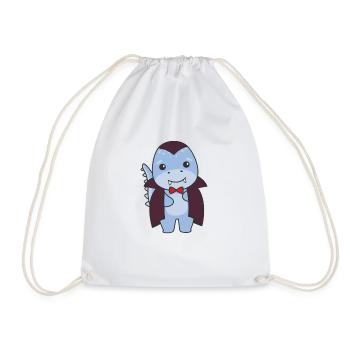 Dino Happy Halloween Cute Vampire Costume - Drawstring Bag - white - Front