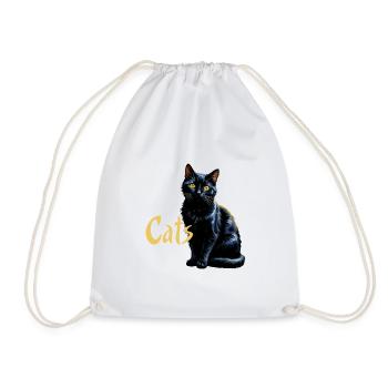 Majestätische schwarze Katze Porträt Majestic - Turnbeutel - Weiß - Vorne