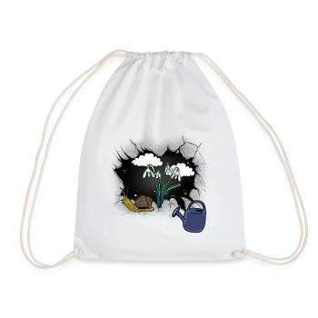 Snail Snails Garden Nature Spring - Drawstring Bag - white - Front