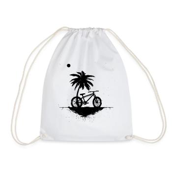 Mountain Biking Sketch - Drawstring Bag - white - Front