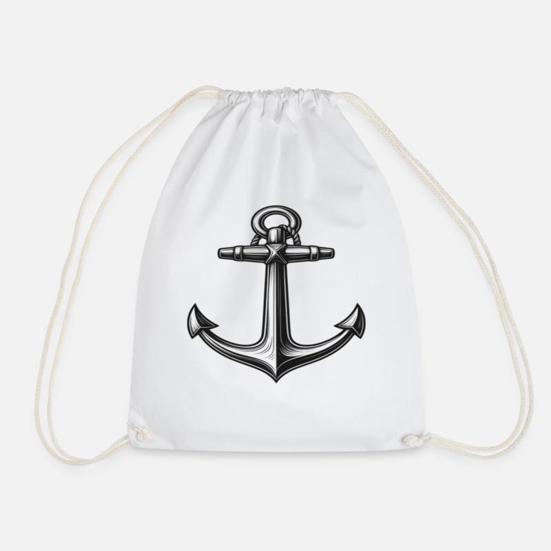 Maritimes Anker Design - Turnbeutel - Weiß