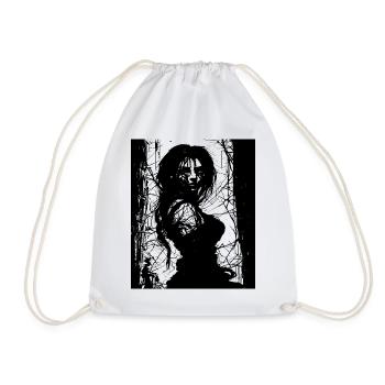 Sorcière noire - Sorcière mystérieuse au clair de lune - Sac de sport léger - blanc - Devant