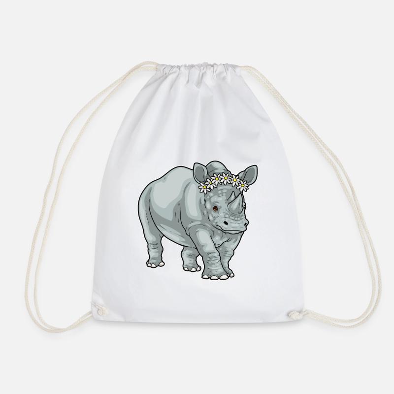 Nashorn Gänseblümchen  - Turnbeutel - Weiß