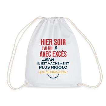 cadeau homme femme humour drole alcool soiree fete - Sac de sport léger - blanc - Devant